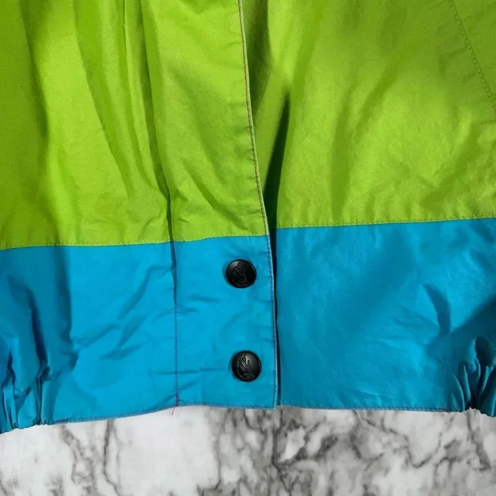 Vintage Nautical Color Block Neon Pink, Blue and Green Jacket Sz Small
